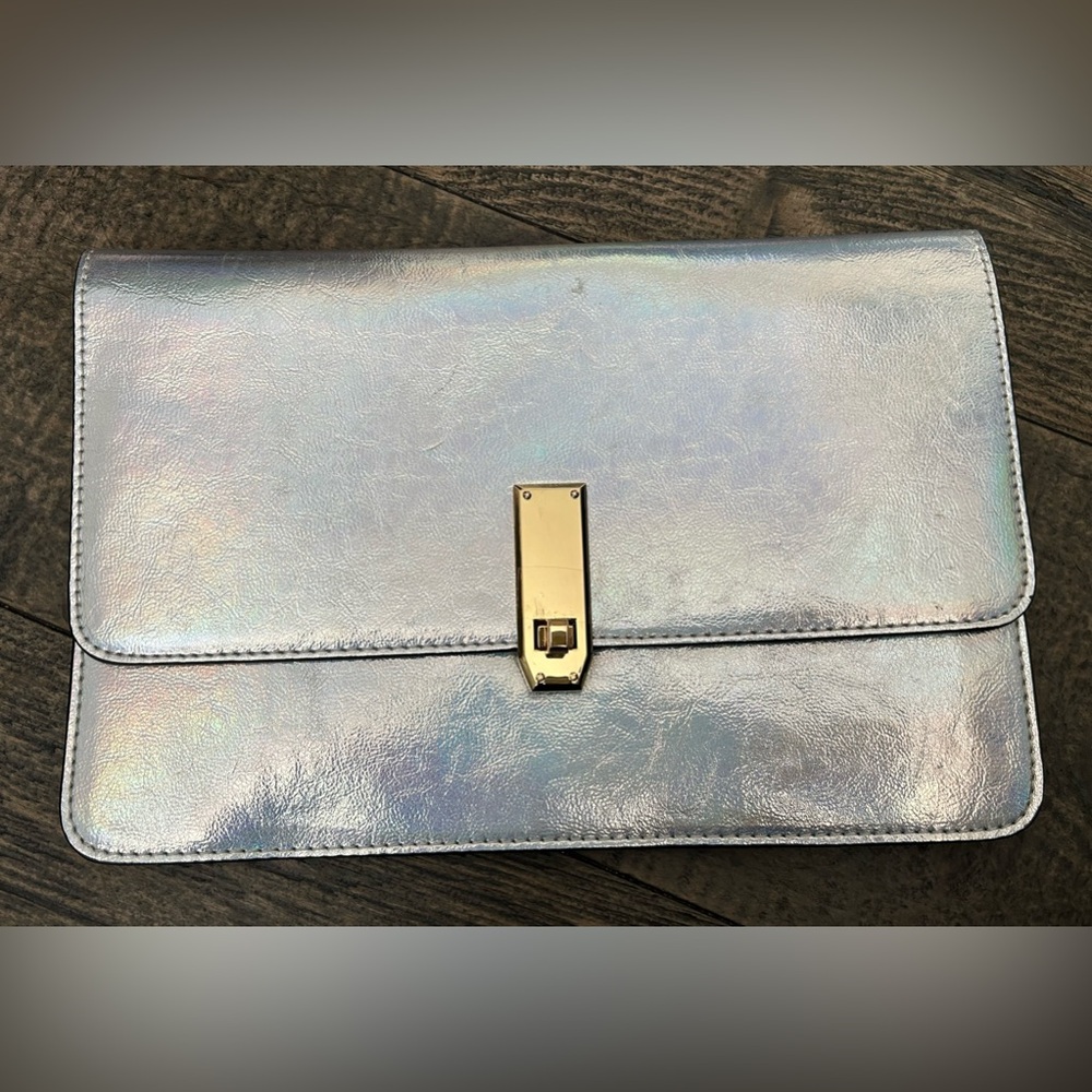 Express silver clutch‎ new